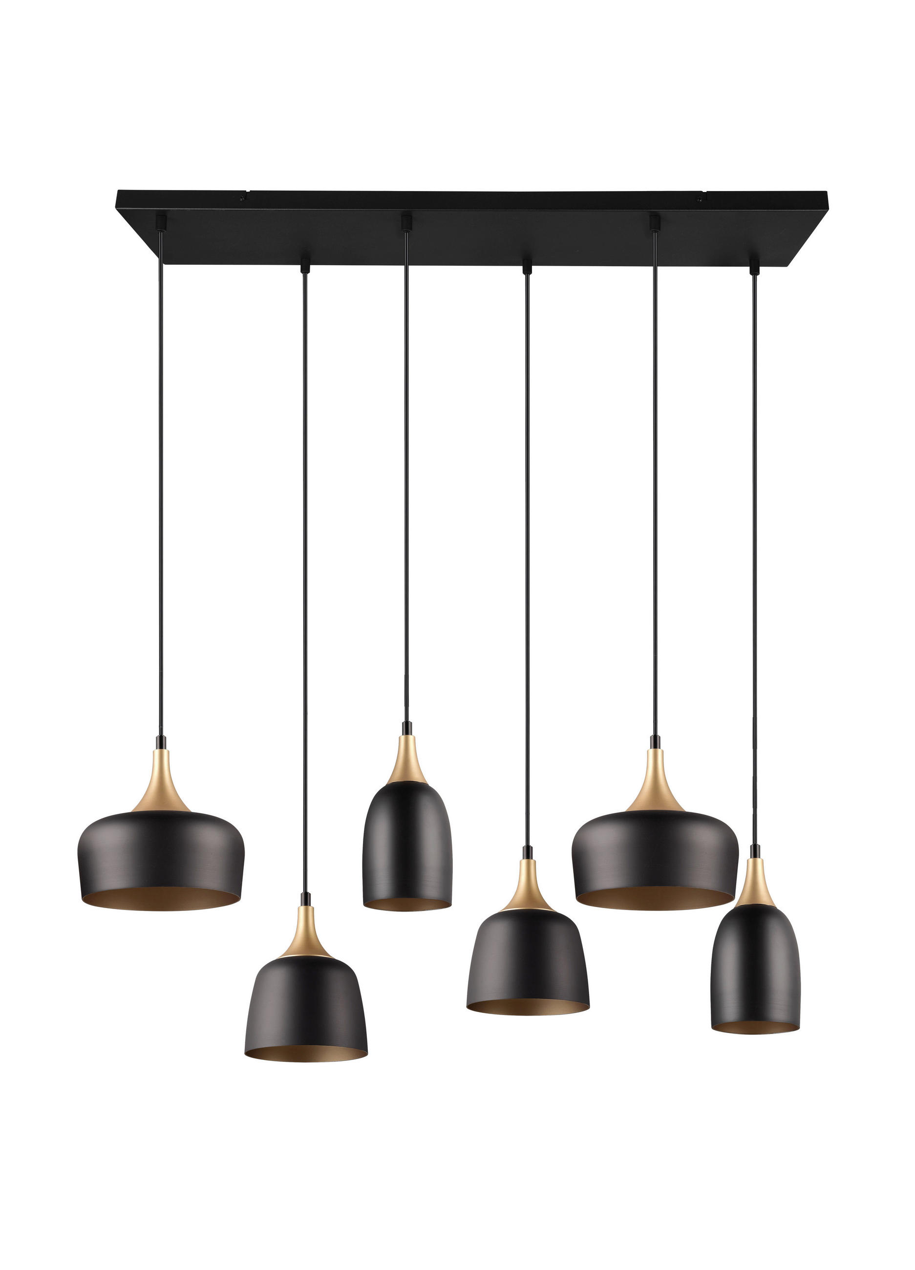 HÄNGELEUCHTE 90,5/32,5/150 cm    - Schwarz, Design, Metall (90,5/32,5/150cm) - Trio Leuchten
