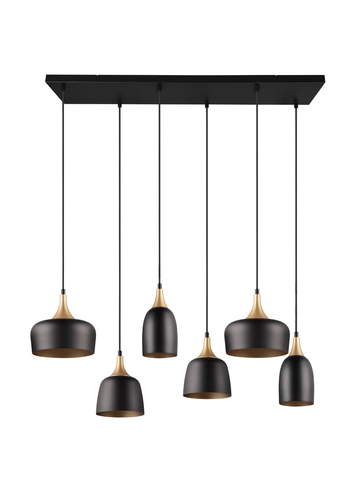 HÄNGELEUCHTE 90,5/32,5/150 cm    - Schwarz, Design, Metall (90,5/32,5/150cm) - Trio Leuchten