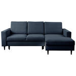 ECKSOFA  in Struktur Dunkelblau  - Schwarz/Dunkelblau, MODERN, Holz/Kunststoff (230/145cm) - Carryhome