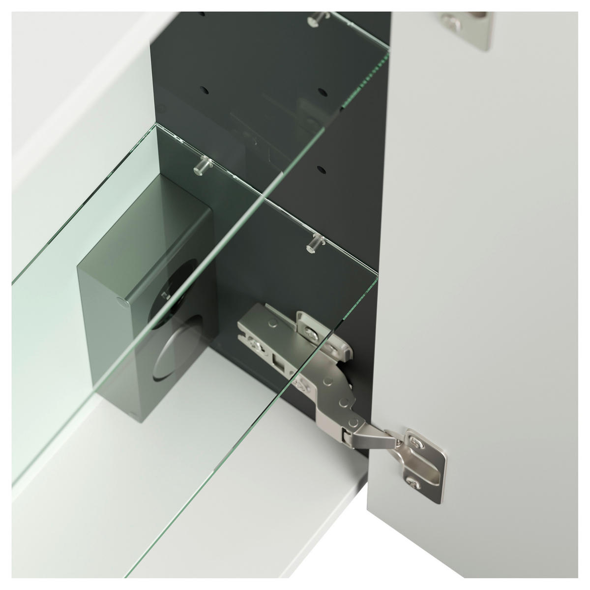 SPIEGELSCHRANK 70/62/17 cm  - Graphitfarben, MODERN, Glas/Holzwerkstoff (70/62/17cm) - MID.YOU