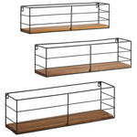 WANDREGALSET  - Schwarz, Basics, Holz/Metall - Ambia Home