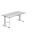 SCHREIBTISCH - Silberfarben/Buchefarben, KONVENTIONELL, Holzwerkstoff/Metall (160/65-85/80cm) SCHREIBTISCH - Silberfarben/Buchefarben, KONVENTIONELL, Holzwerkstoff/Metall (160/65-85/80cm)