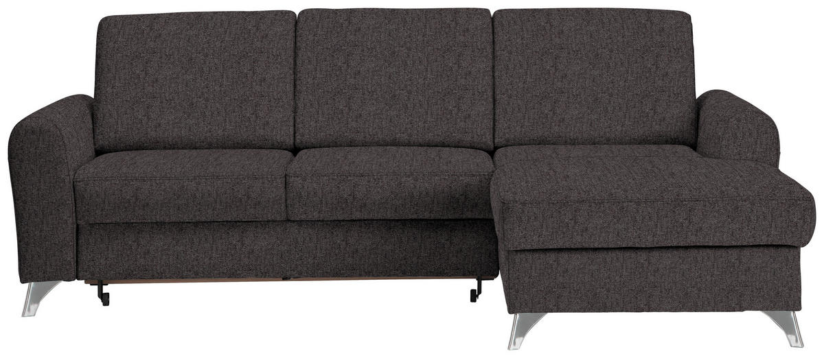 KUTNA GARNITURA tekstil  tamno smeđa   - tamno smeđa/srebrne boje, Design, tekstil/metal (244/167cm) - Cantus