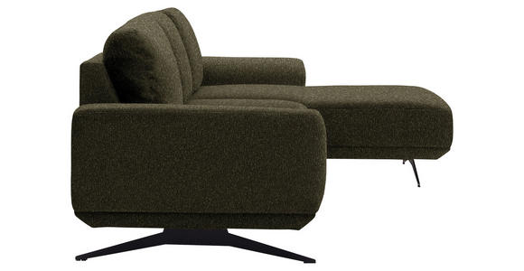 ECKSOFA in Webstoff Grün  - Schwarz/Grün, Design, Textil/Metall (320/172cm) - Valnatura