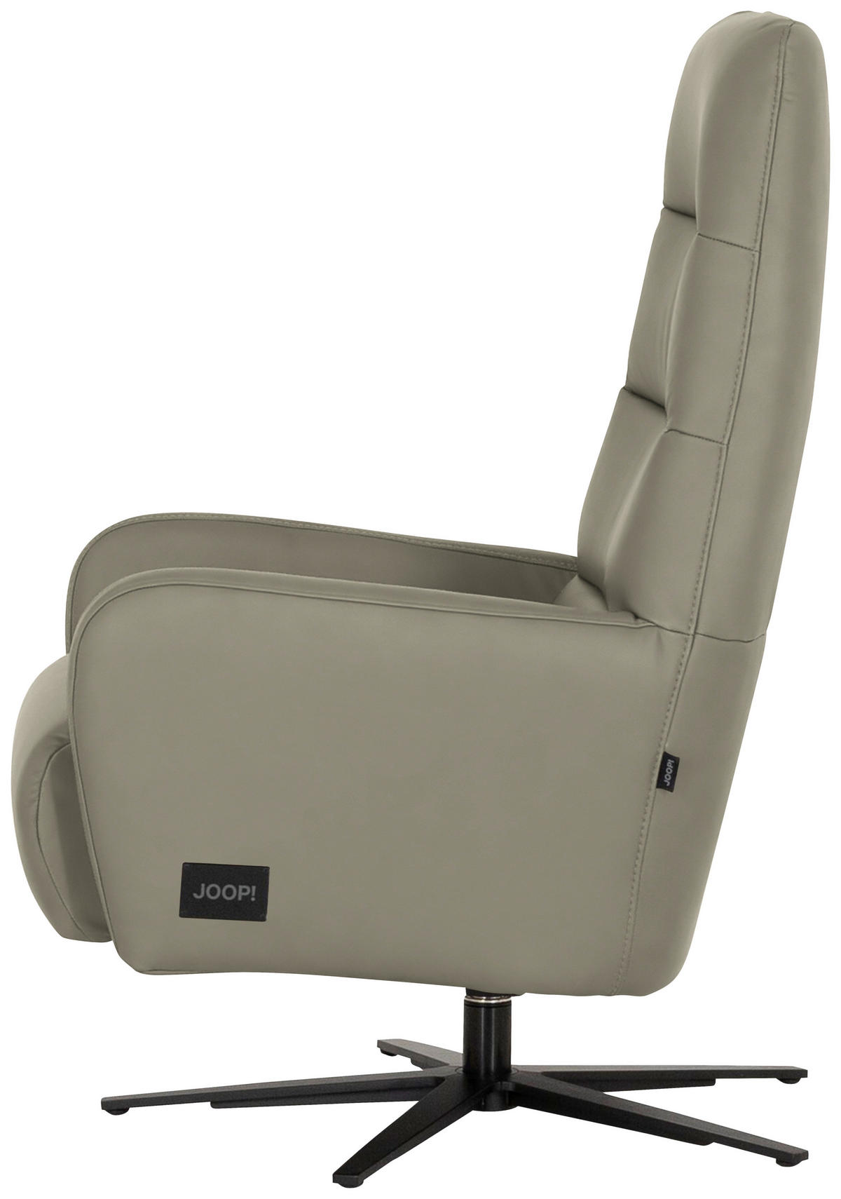 RELAXSESSEL Leder Platinfarben  - Platinfarben/Schwarz, Modern, Leder/Metall (66/110/83cm) - Joop!