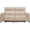 3-SITZER-SOFA Echtleder Beige  - Beige/Schwarz, Design, Leder/Metall (208/105/98cm) - Emilio Belluti