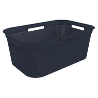 WÄSCHEKORB - Dunkelblau, KONVENTIONELL, Kunststoff (59,6/39,6/23,2cm) - Rotho