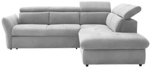 ECKSOFA in Webstoff Hellgrau  254/224 cm  - Hellgrau/Schwarz, Design, Kunststoff/Textil (254/224cm) - Stylife