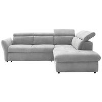 ECKSOFA in Webstoff Hellgrau  254/224 cm  - Hellgrau/Schwarz, Design, Kunststoff/Textil (254/224cm) - Stylife