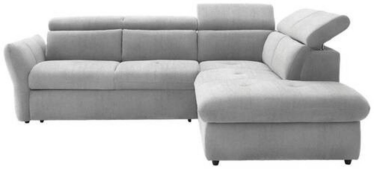ECKSOFA in Webstoff Hellgrau  254/224 cm  - Hellgrau/Schwarz, Design, Kunststoff/Textil (254/224cm) - Stylife