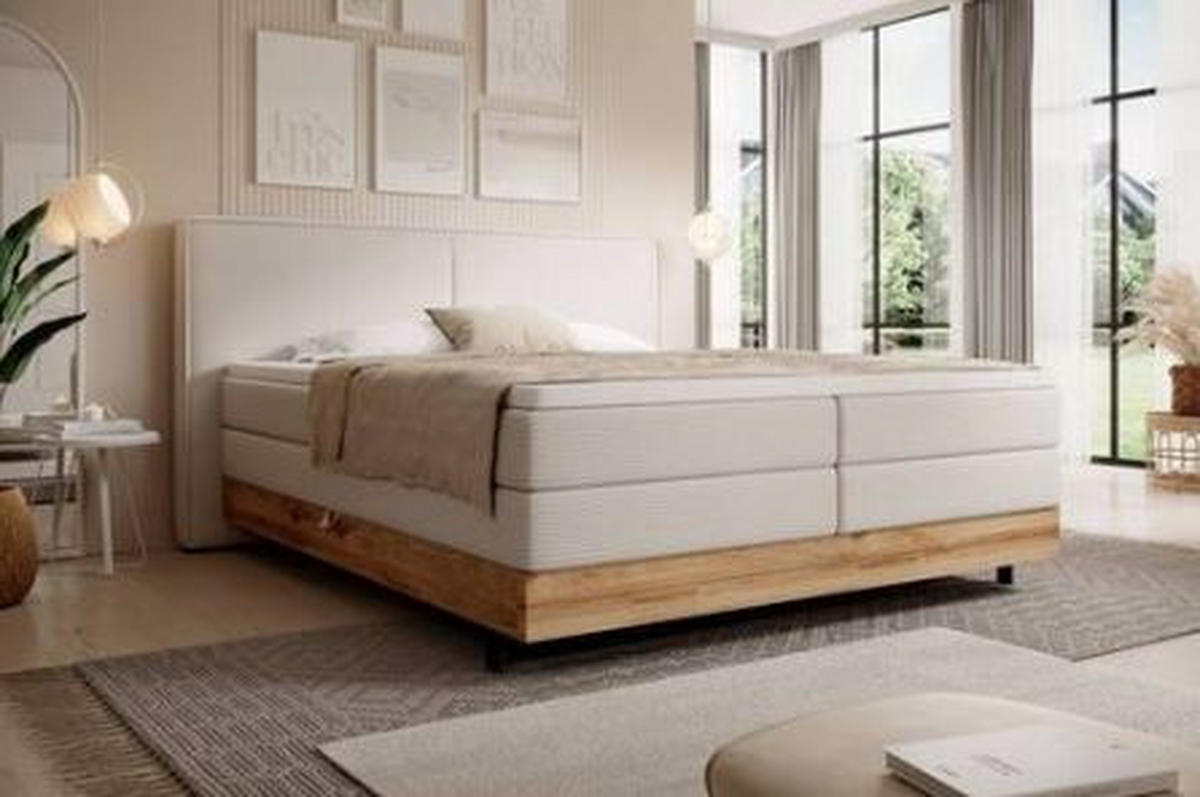 PAT BOXSPRING  bej  - bej/negru, Modern, lemn/metal (201/115/217cm) - Valnatura