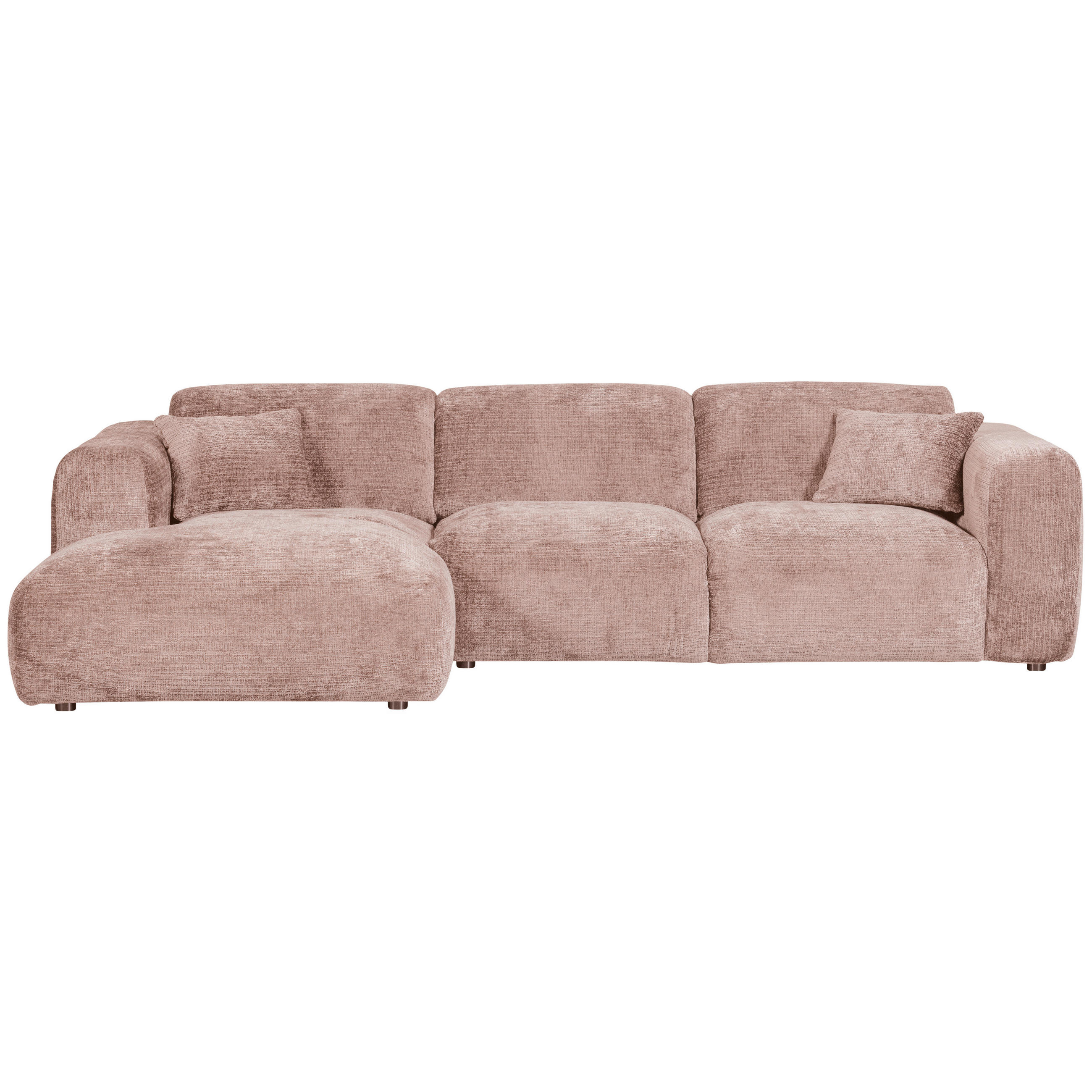 ECKSOFA Cloud Taupe, Pink Chenille  - Taupe/Pink, Design, Kunststoff/Textil (165/280cm) - Livetastic