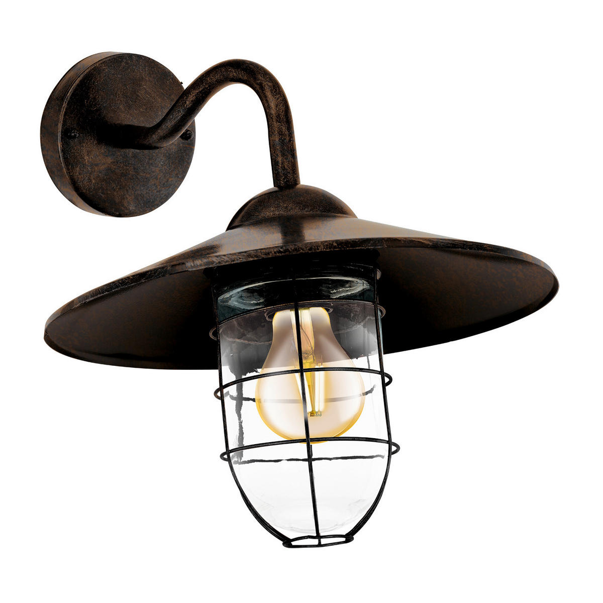 AUSSENLEUCHTE - Klar/Zinkfarben, Konventionell, Glas/Metall (25cm) - Eglo