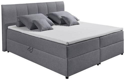 BOXSPRING-ÁGY 180/200 cm  szürke  - fekete/szürke, Basics, műanyag/textil (180/200cm) - MID.YOU