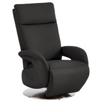 RELAXSESSEL in Leder Dunkelbraun  - Edelstahlfarben/Dunkelbraun, Design, Leder/Metall (70/108/80cm) - Cantus