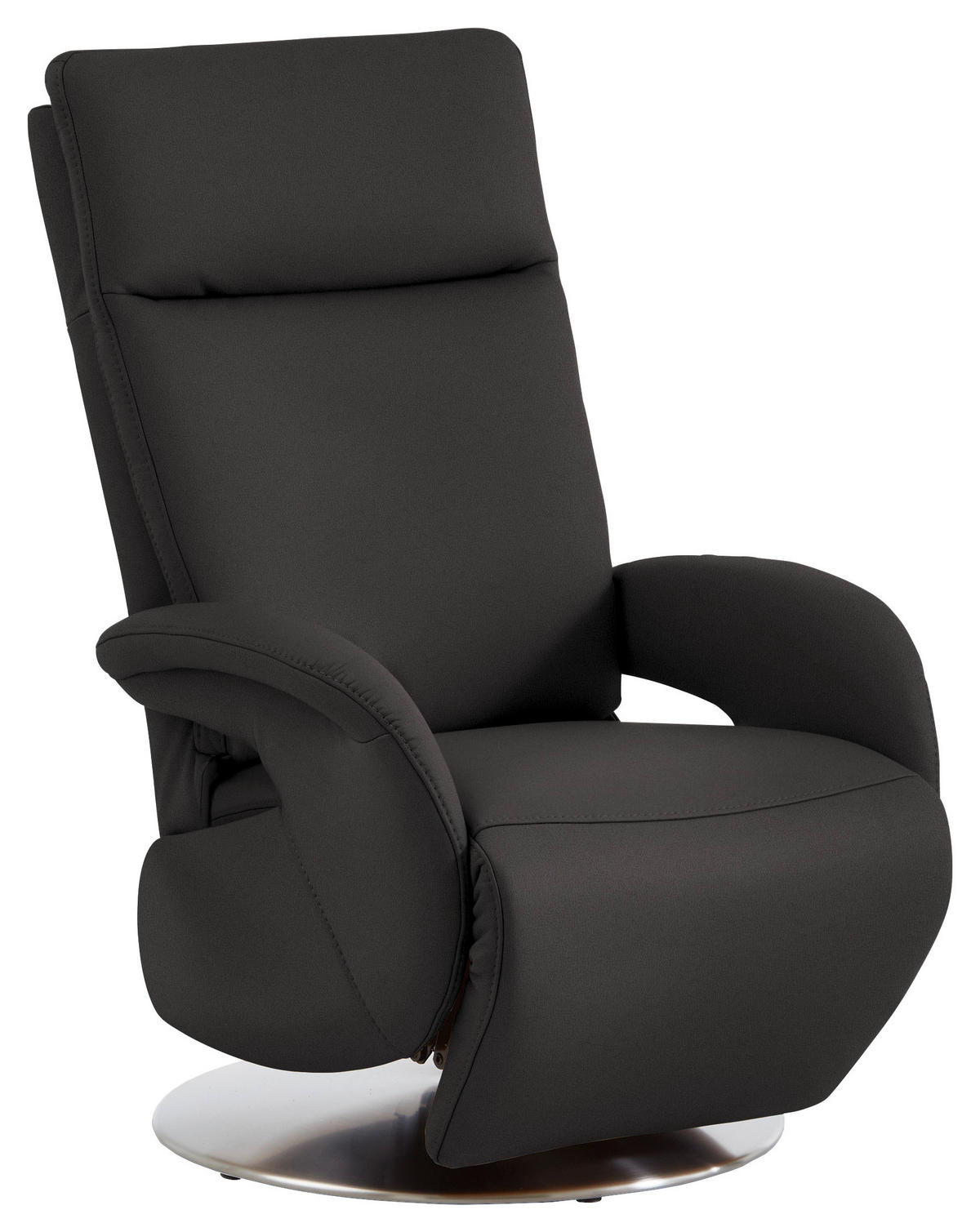RELAXSESSEL in Leder Dunkelbraun  - Edelstahlfarben/Dunkelbraun, Design, Leder/Metall (70/108/80cm) - Cantus