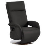 RELAXSESSEL in Leder Dunkelbraun  - Edelstahlfarben/Dunkelbraun, Design, Leder/Metall (70/108/80cm) - Cantus