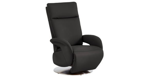 RELAXSESSEL in Leder Dunkelbraun - Edelstahlfarben/Dunkelbraun, Design, Leder/Metall (70/108/80cm) - Cantus