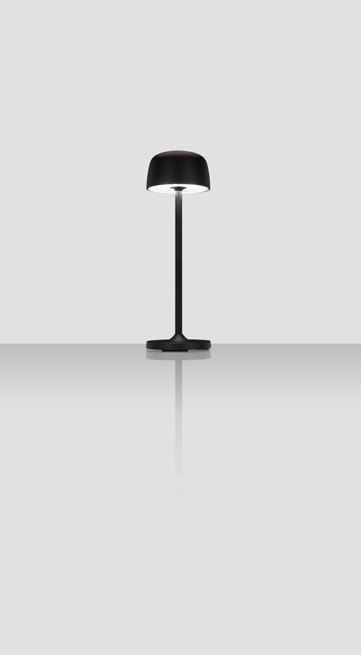 STOLNÍ LAMPA NA BATERIE 7,6/24 cm - černá/průhledné, Design, kov/plast (7,6/24cm) - Novel
