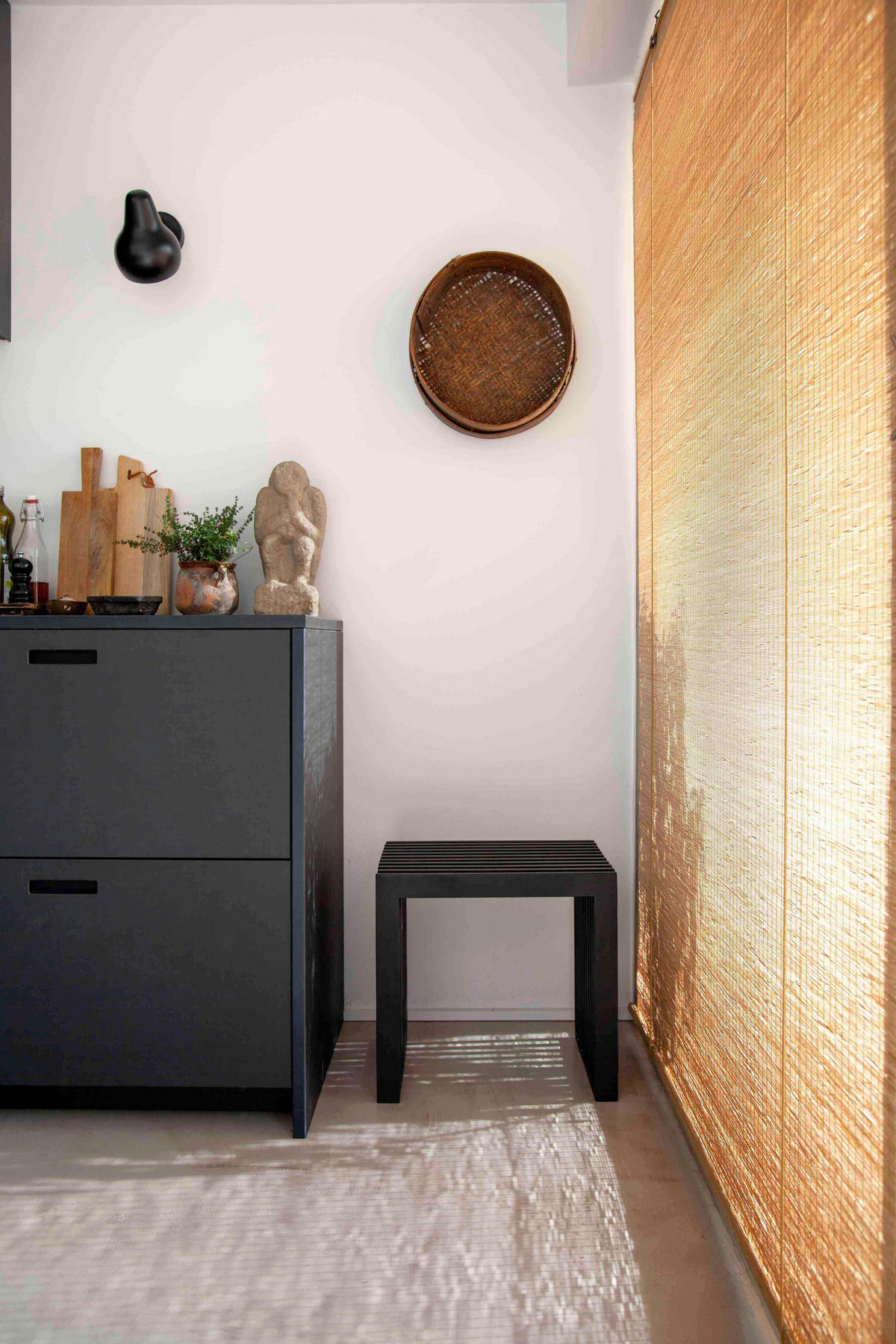 HOCKER Holz Schwarz  - Schwarz, Konventionell, Holz (45/43/35cm) - MID.YOU