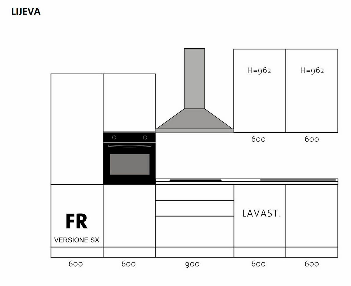 BLOK KUHINJA S APARATIMA  boje pijeska  - boje pijeska/boje aluminija, Basics, drvni materijal/drvo (330,0/216,0/60,0cm) - Xora