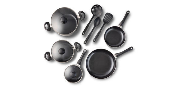 KOCHTOPFSET 8-teilig  - Transparent/Schwarz, Basics, Glas/Kunststoff - Homeware Profession.