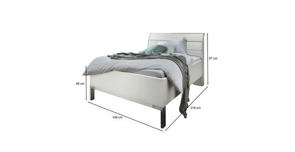 BETT 100/200 cm in Weiß - Chromfarben/Weiß, KONVENTIONELL, Holzwerkstoff/Metall (100/200cm) - Dieter Knoll