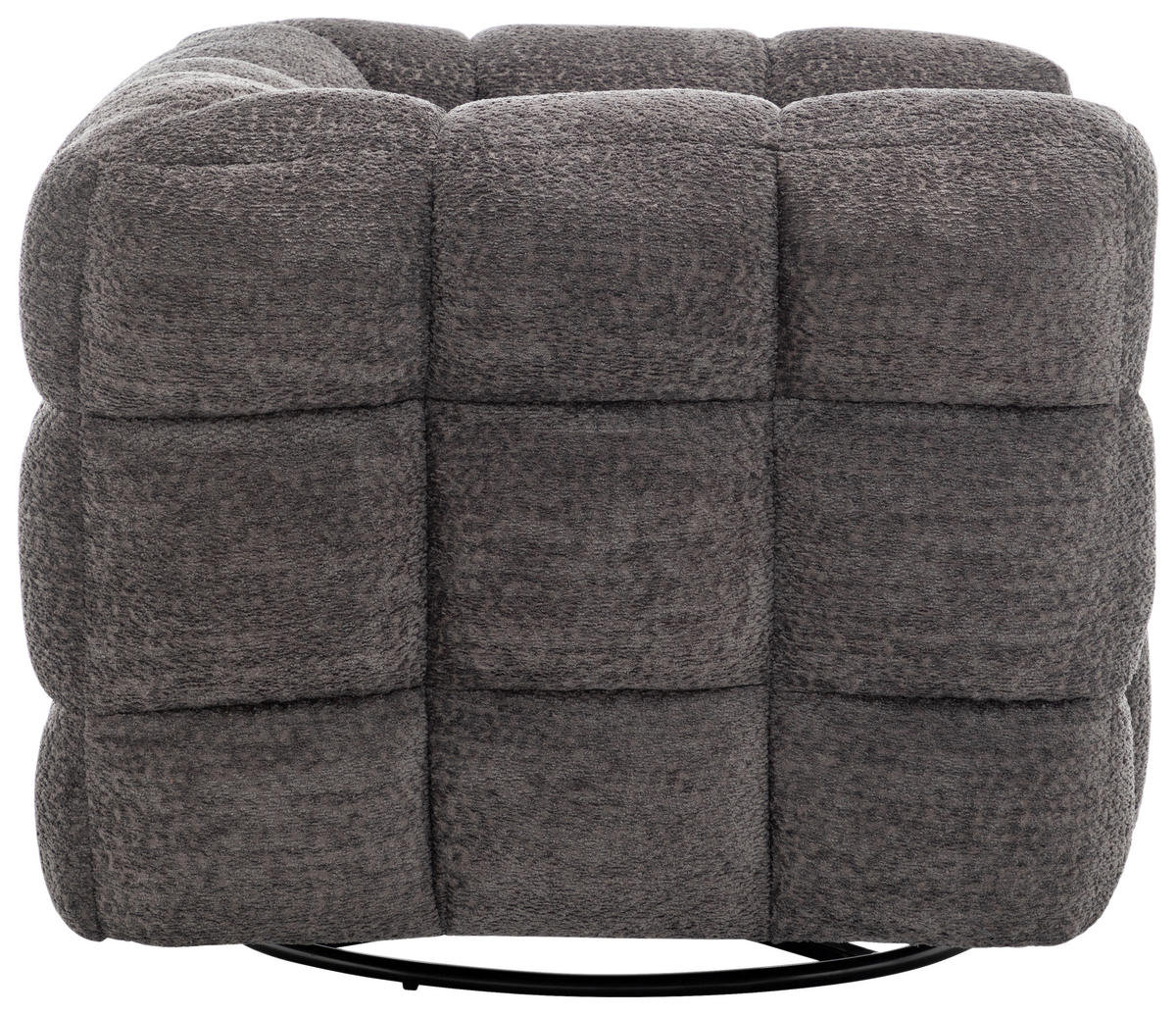 SESSEL in Bouclé Grau  - Schwarz/Grau, Design, Textil/Metall (94/83/71cm) - Livetastic
