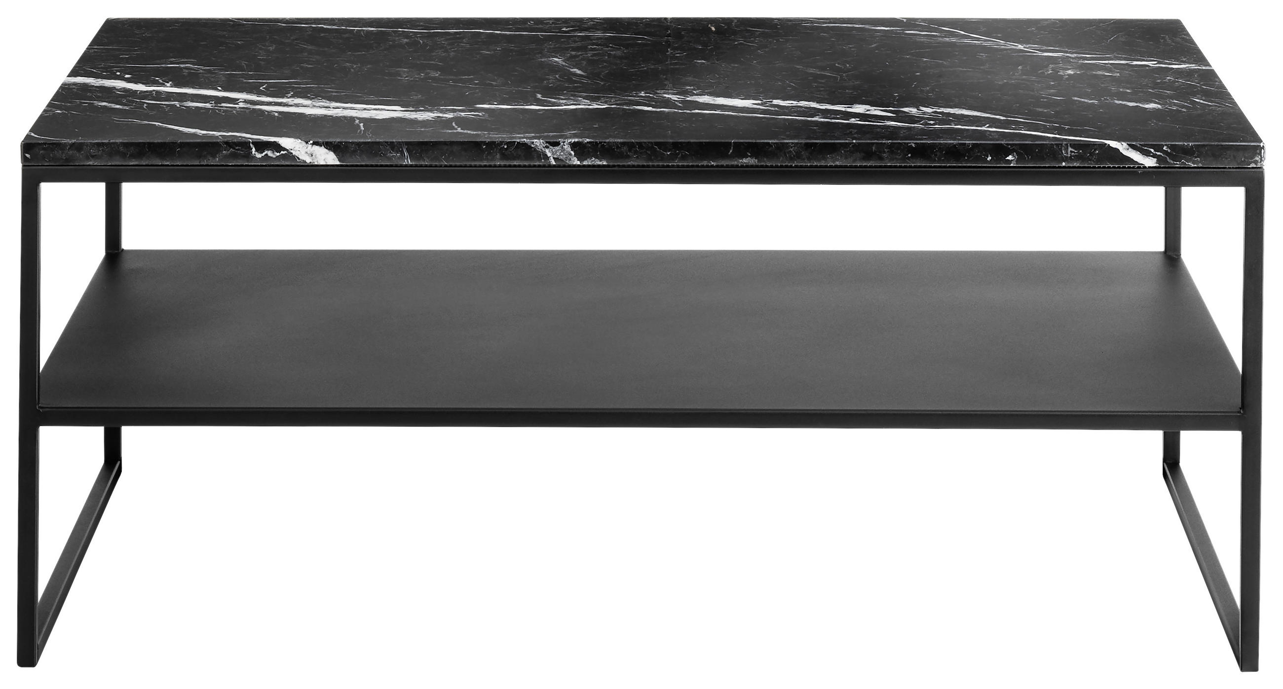 COUCHTISCH 100/60/41 cm rechteckig Schwarz  - Schwarz, Design, Stein/Metall (100/60/41cm) - Johann Jakob