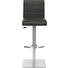 BARHOCKER Lederlook Edelstahlfarben, Schwarz - Edelstahlfarben/Schwarz, Design, Textil/Metall (41/86-111/43cm) - Dieter Knoll