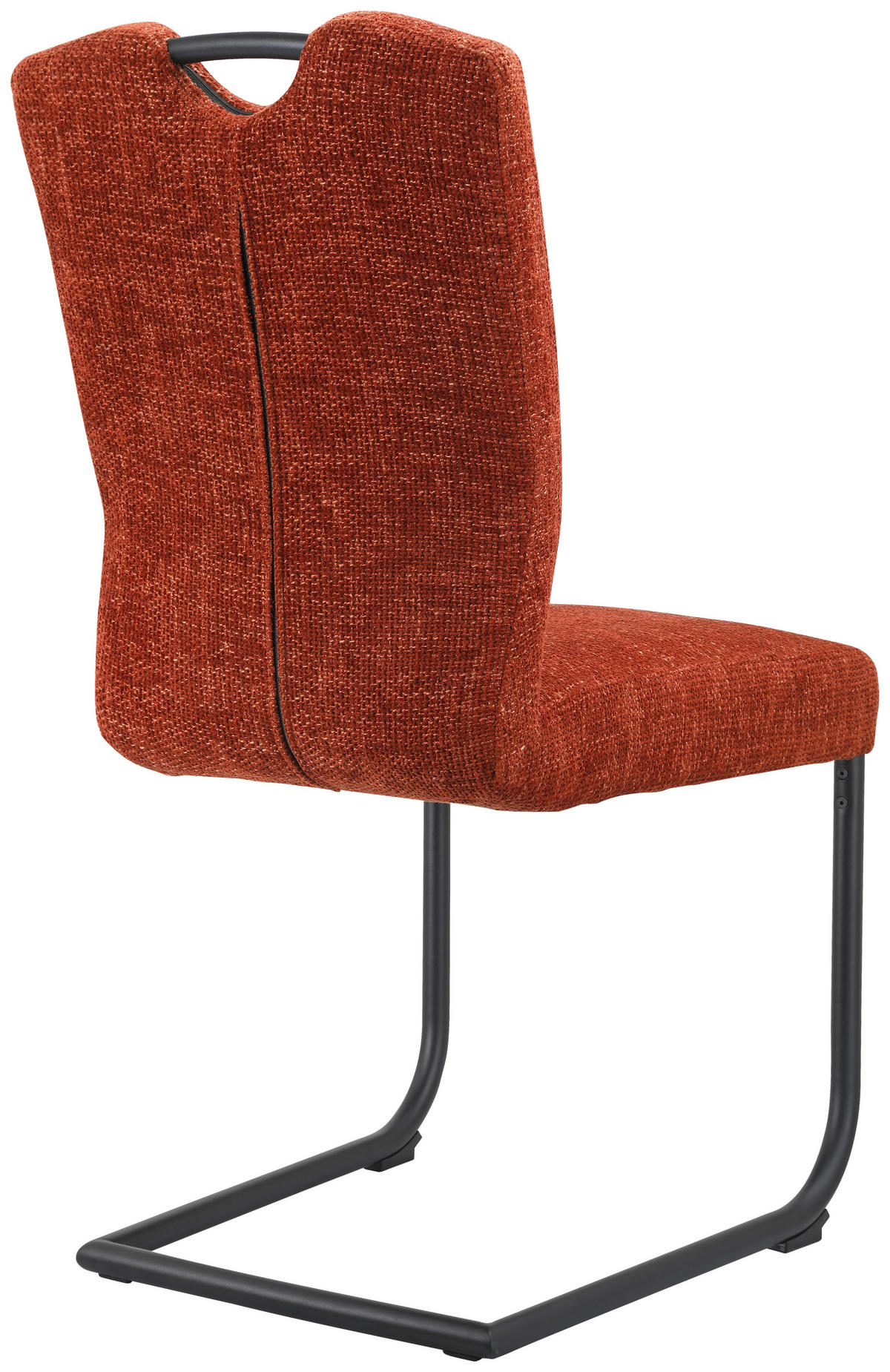 SZÁNKÓTALPAS SZÉK fém, textil fekete, konyak  - fekete/konyak, Design, textil/fém (46/97/59cm) - Novel