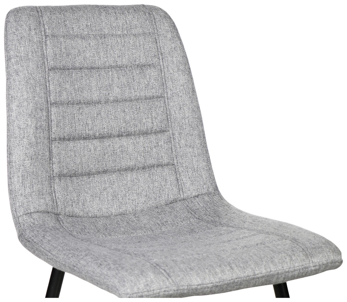 STUHL  in Eisen Webstoff Metall, Textil  - Hellgrau/Schwarz, Design, Textil/Metall (45/86/55cm)