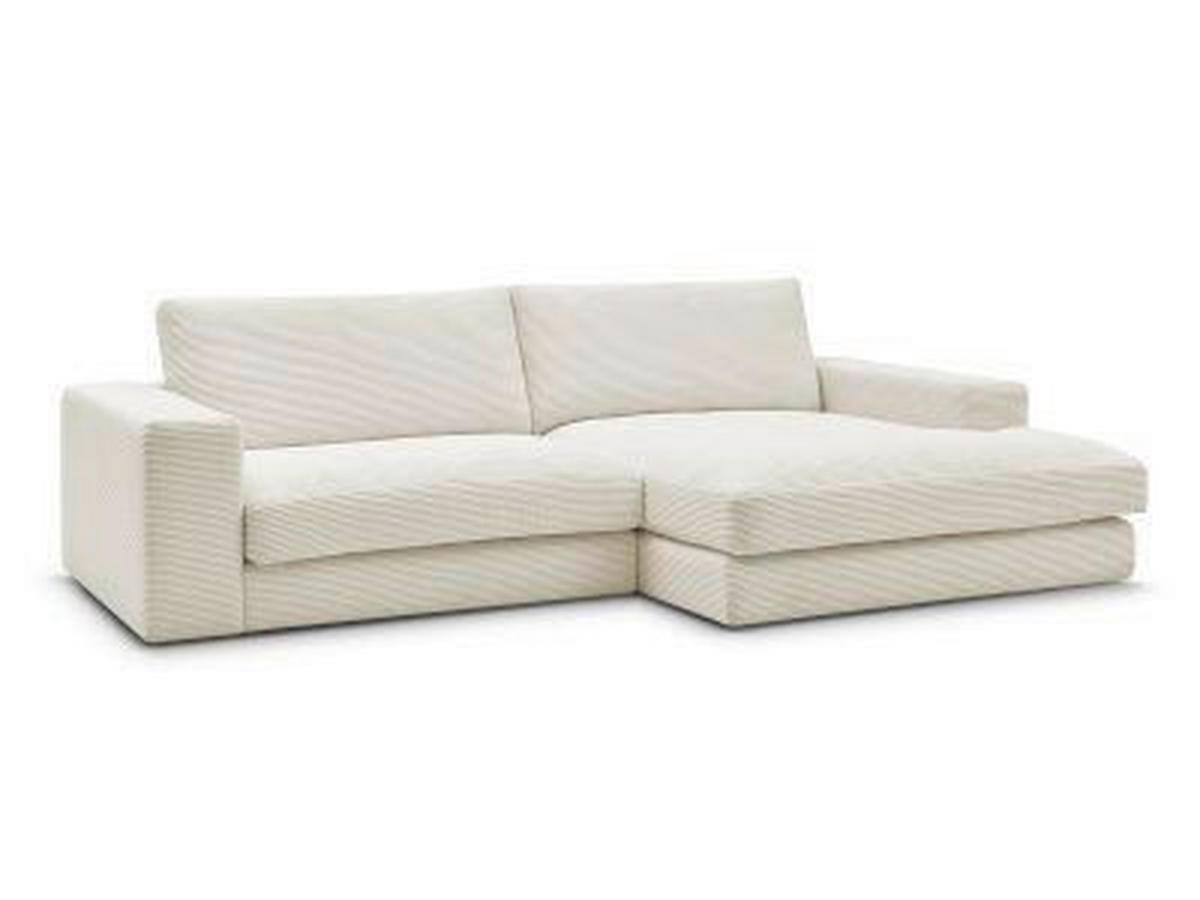 ECKSOFA  LEONARD Beige Cord  - Beige/Schwarz, MODERN, Kunststoff/Textil (234/159cm)