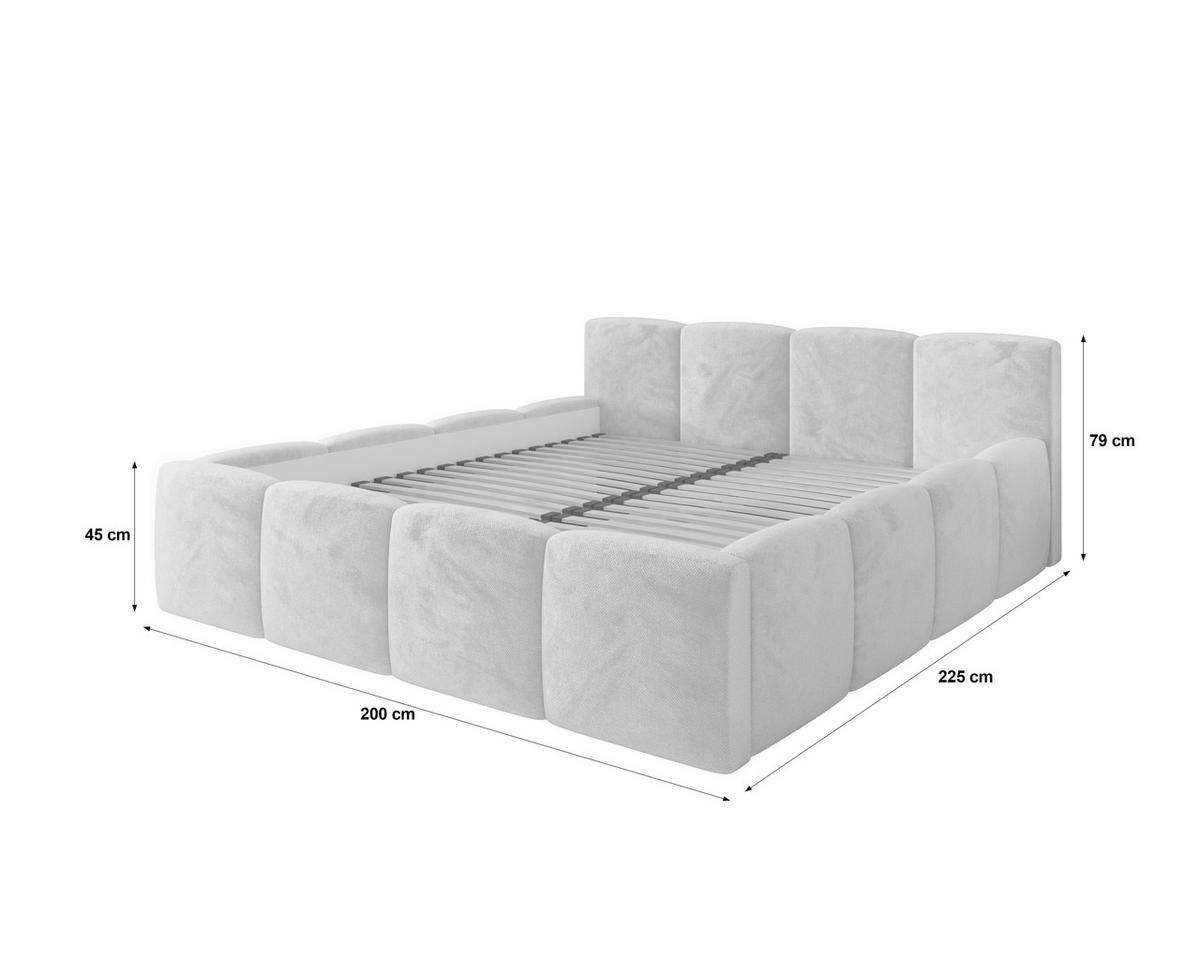POLSTERBETT 180/200 cm,  in Beige, gepolstertes Kopfteil, Lattenrost, Bettkasten,  - Beige/Schwarz, MODERN, Holz/Textil (180/200cm) - Chameo