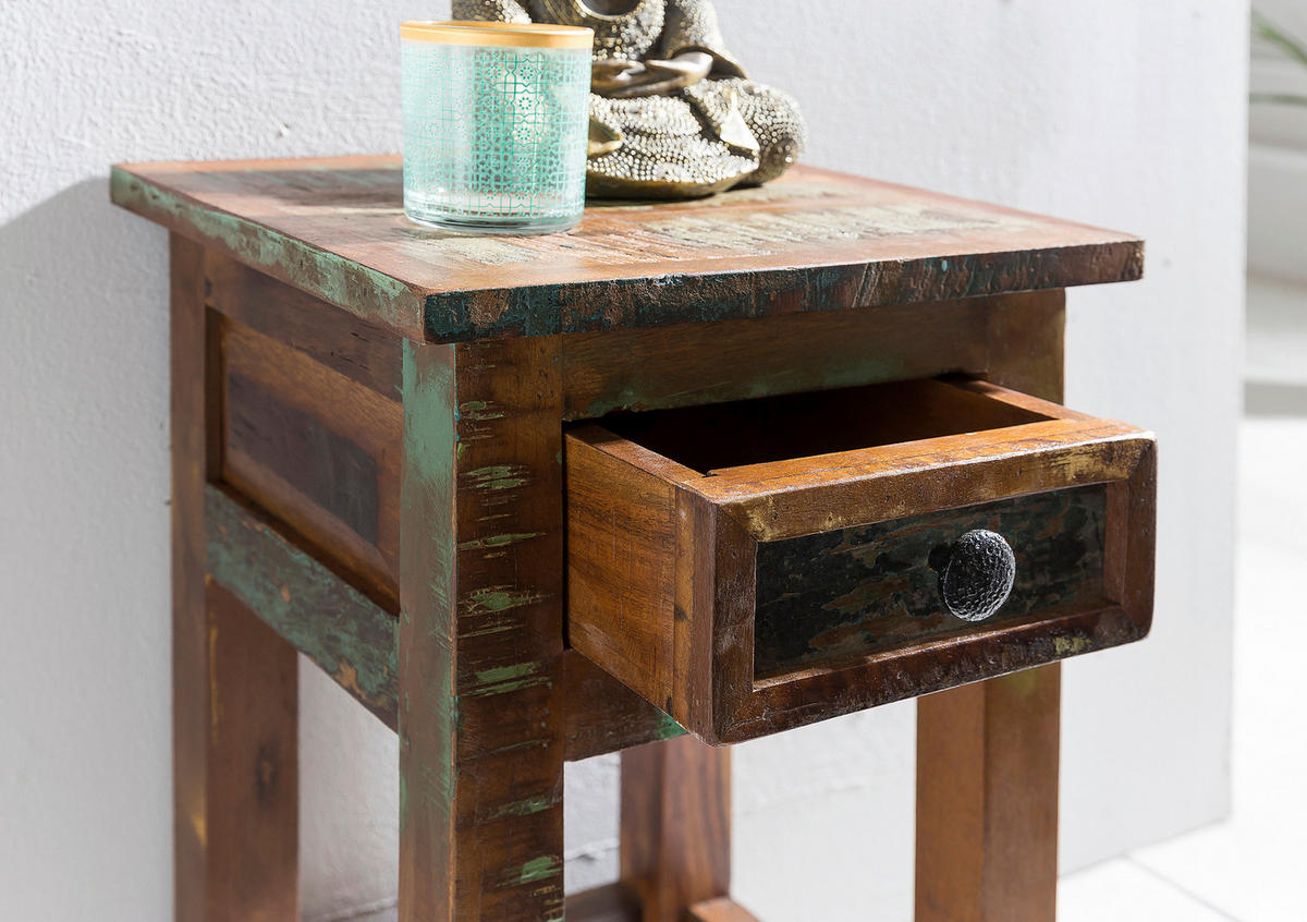 MIZICA, rjava  - črna/rjava, Design, kovina/les (30/30/50cm) - MID.YOU