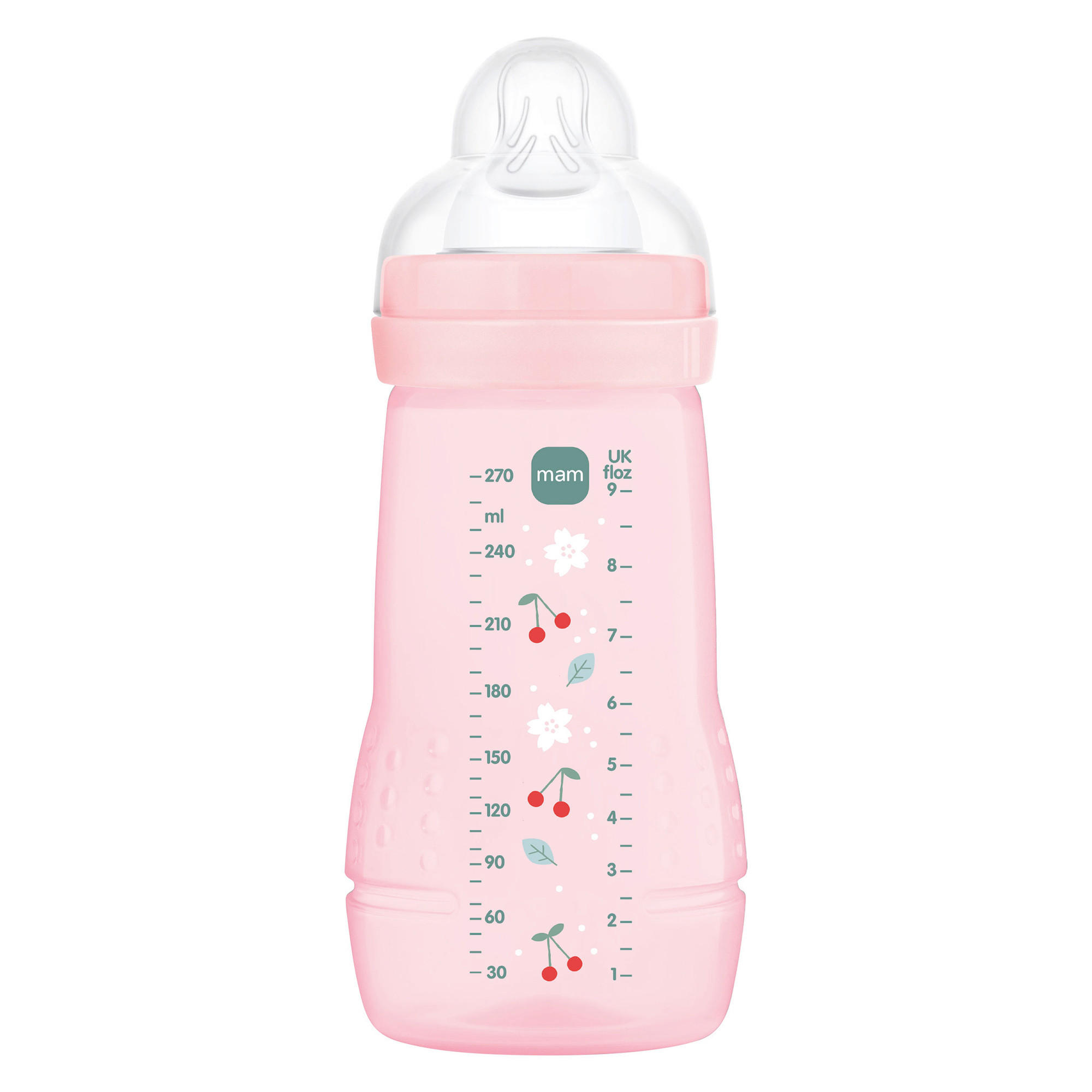 WEITHALSFLASCHE Pattern Fruits  - Hellrosa/Gelb, Basics, Kunststoff (270ml) - MAM