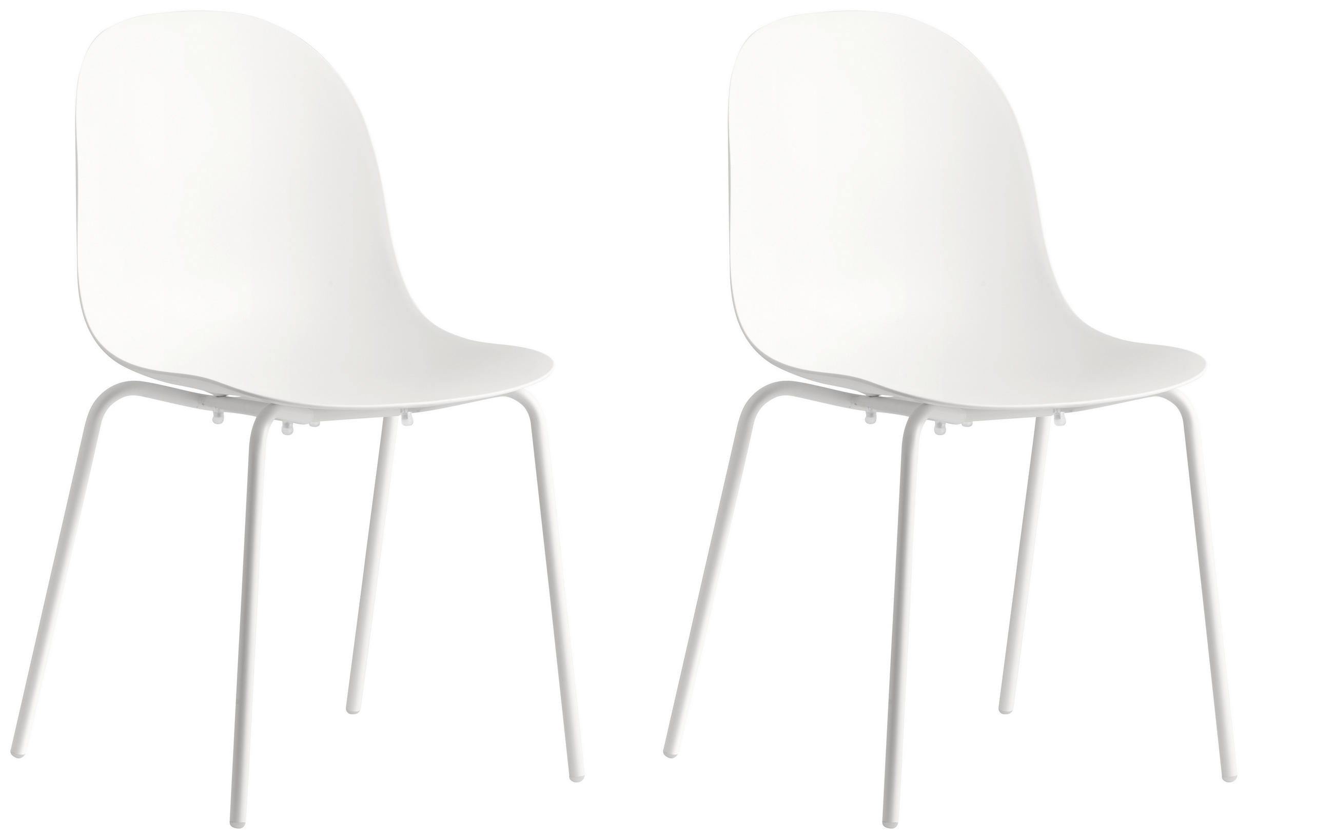 GARTENSTUHL-SET Edelstahl Weiß  - Weiß, Basics, Kunststoff/Metall (44,5/84/51cm) - Connubia 