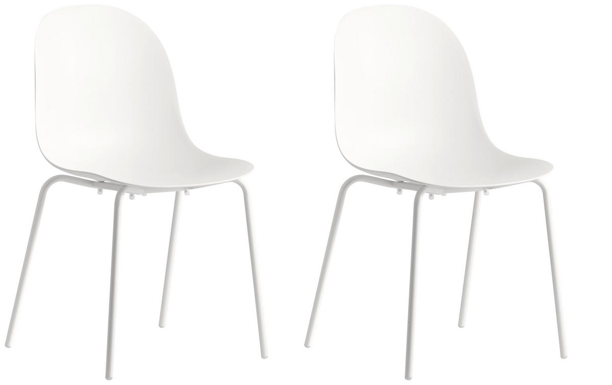 GARTENSTUHL-SET Edelstahl Weiß  - Weiß, Basics, Kunststoff/Metall (44,5/84/51cm) - Connubia 