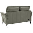 2-SITZER-SOFA in Leder Grau  - Schwarz/Grau, KONVENTIONELL, Leder/Metall (178/103/95cm) - Dieter Knoll