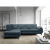ECKSOFA in Struktur, Plüsch Blau  - Blau/Schwarz, Design, Textil/Metall (201/274cm) - MID.YOU
