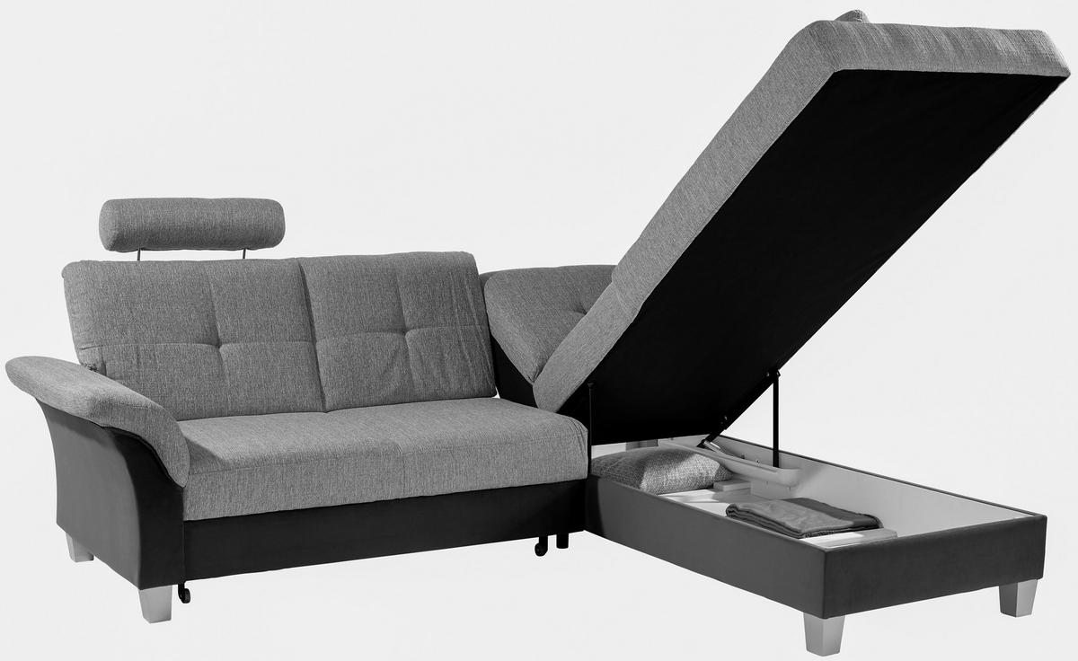 ECKSOFA in Webstoff Dunkelbraun, Beige  - Dunkelbraun/Beige, Konventionell, Holz/Textil (245/196cm) - Livetastic
