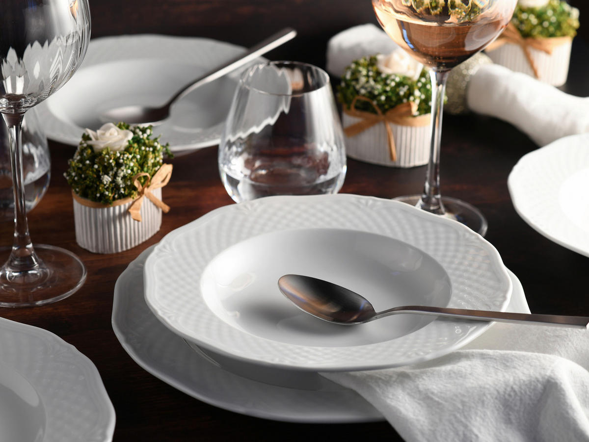 TAFELSERVICE Arianne Weiss 12-teilig  - Weiß, Basics, Keramik - Creatable