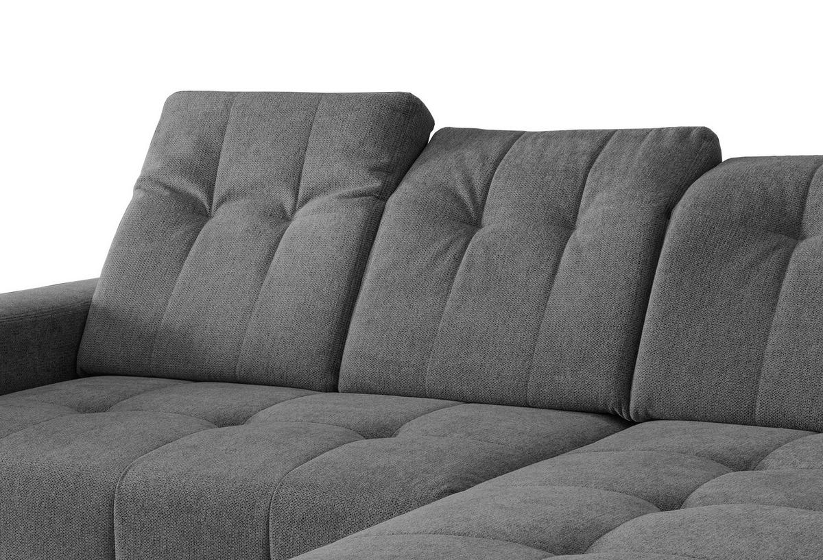 ECKSOFA in Chenille Anthrazit  - Anthrazit/Schwarz, Modern, Textil/Metall (258/180cm) - Livetastic
