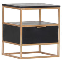 BEISTELLTISCH Holz, Metall  - Goldfarben/Schwarz, Design, Holz/Metall (40/46/35cm) - Lomoco