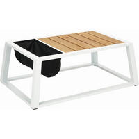 LOUNGE STOL  prirodne boje, crna, bijela  drvo, metal, tekstil      - bijela/prirodne boje, Design, drvo/metal (110/41/75cm) - Ambia Garden