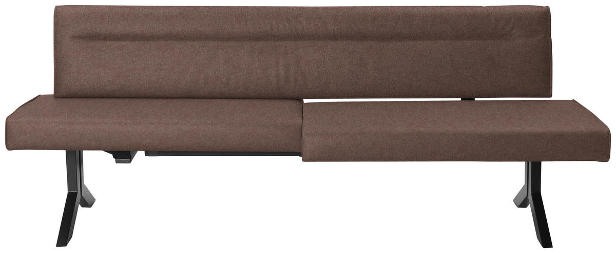 SITZBANK in Metall, Textil Hellbraun  - Hellbraun/Schwarz, Konventionell, Textil/Metall (220/87/70-86cm) - Moderano