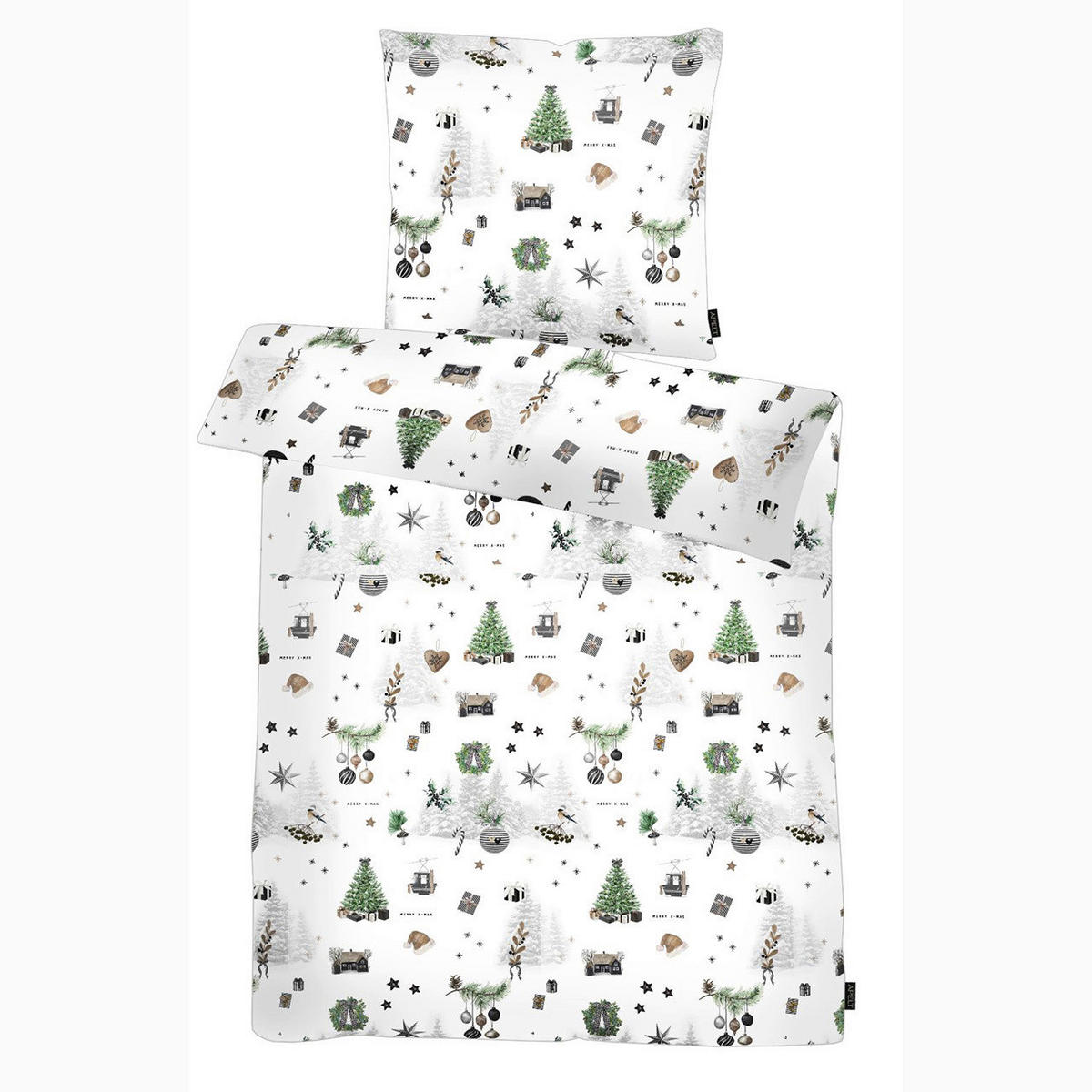 BETTWÄSCHE MAX Flanell 135/200 cm  - Waldgrün/Weiß, Design, Textil (135/200cm) - Apelt