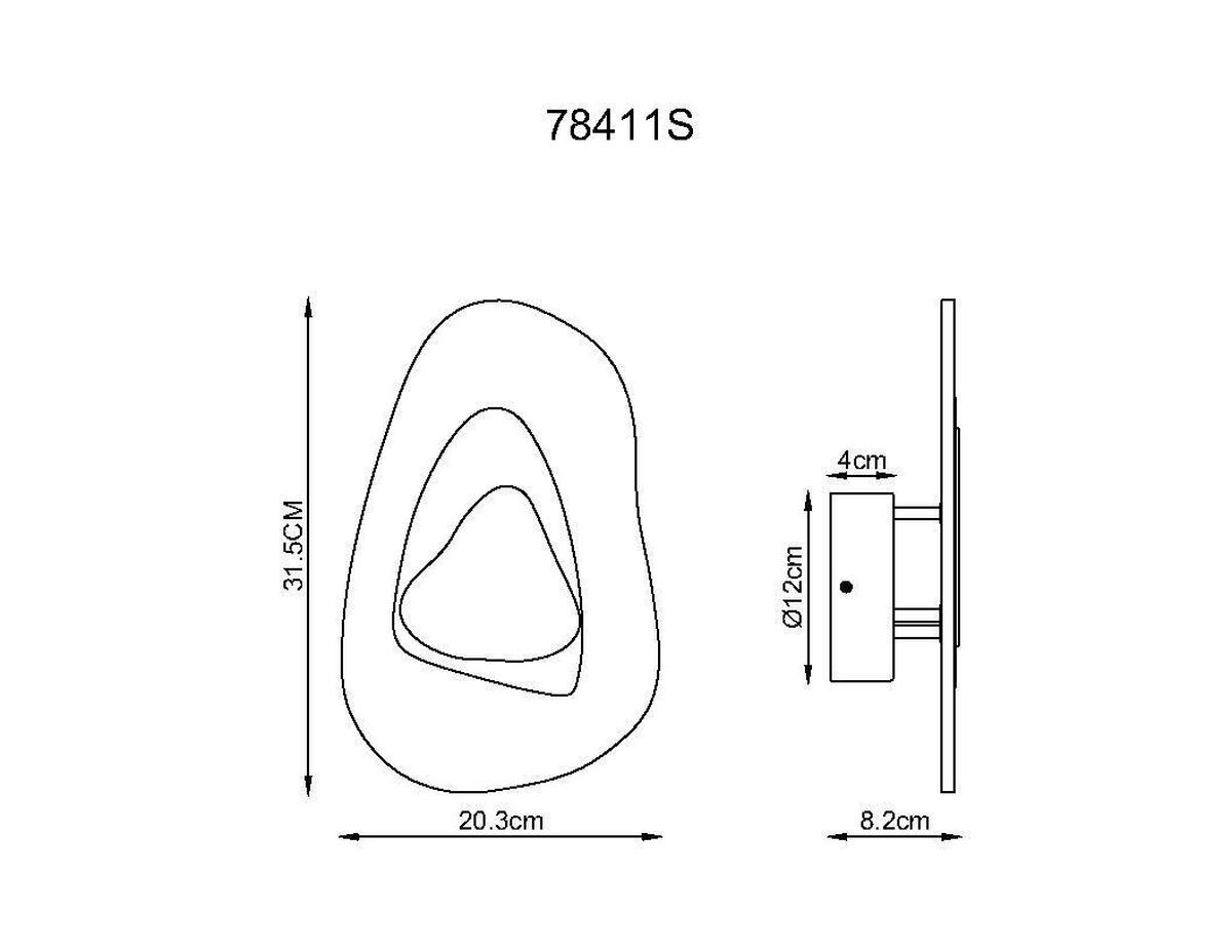 LED VÄGGLAMPA DORSEY 20,3/31,5 cm   - klar/vit, Design, metall/glas (20,3/31,5cm) - Globo