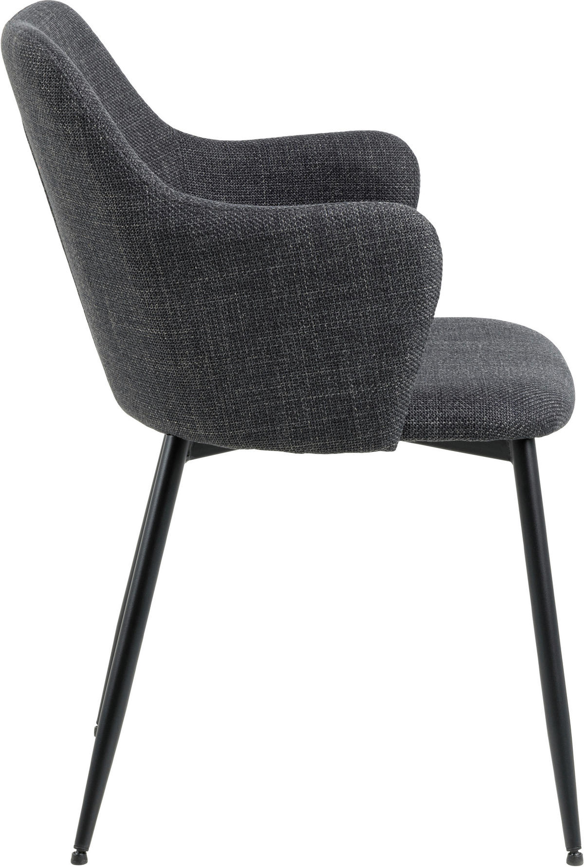 ŽIDLE S PODRUČKAMI, plochá tkanina, tmavě šedá - černá/tmavě šedá, Moderní, kov/textil (54,5/84,5/60cm) - MID.YOU
