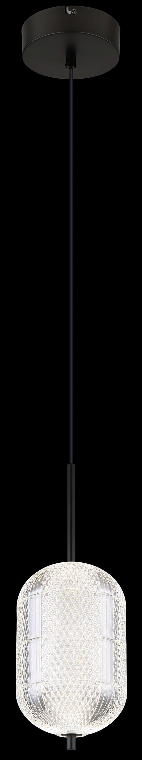 LED-HÄNGELEUCHTE 15/120 cm    - Klar/Schwarz, Konventionell, Kunststoff/Metall (15/120cm) - Globo